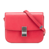 セリーヌ クラシックボックス ミディアム 斜め掛け ショルダーバッグ ピンク系 レザー レディース CELINE 【中古】